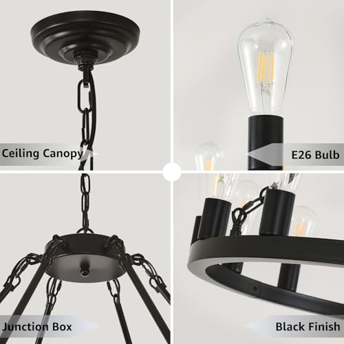 60" Wagon Wheel Chandelier 2