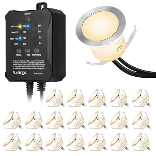 20 Pack Dimmable Recessed Deck Stair Lighting All (20 Count)