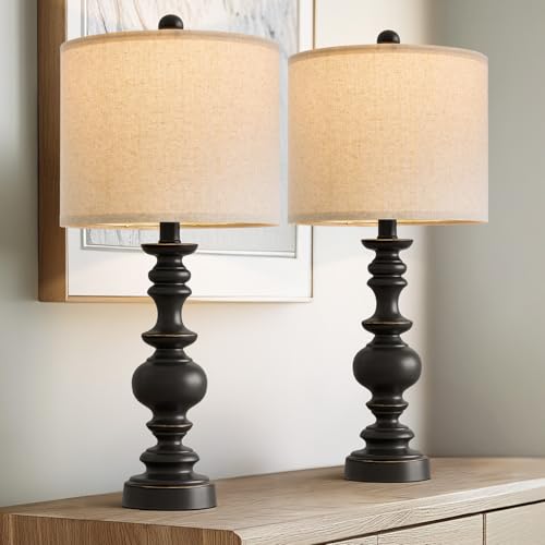 24" Traditional Farmhouse Table Lamp Set of 2 (2 Count)