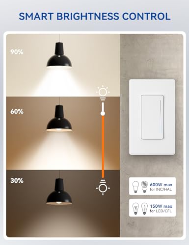 Smart Dimmer Light Switch DTR30 (6 Count)