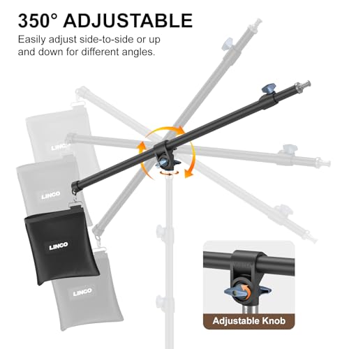 Lincostore 2.5ft to 5ft Adjustable Overhead Light Boom Arm
