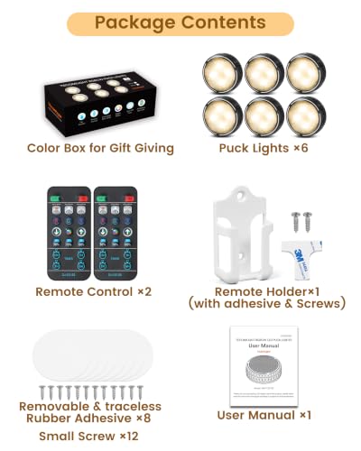 Puck Lights with Remote (6 Count)