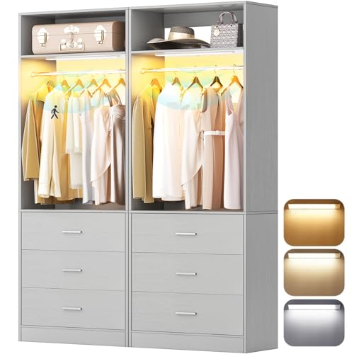 Freestanding Closet Systems with 2 Motion Sensor LED Lights