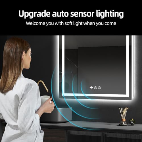 36" x 36" LED Lighted Bathroom Mirror with Lights
