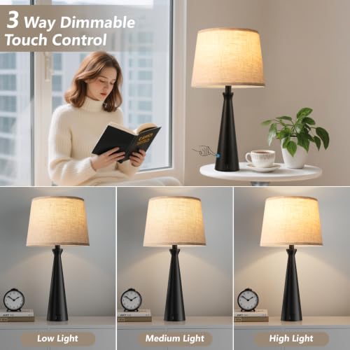 Modern Touch Lamps for Nightstand (2 Count)