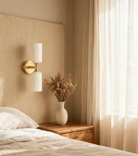 Natural Alabaster Wall Sconce Marble Wall Light Bathroom Vanity Sconce