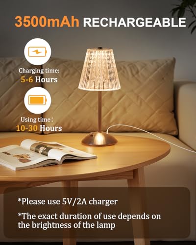 2 Pack Cordless Touch Table Lamp