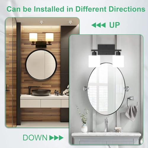 Black Bathroom Light Fixtures Over Mirror
