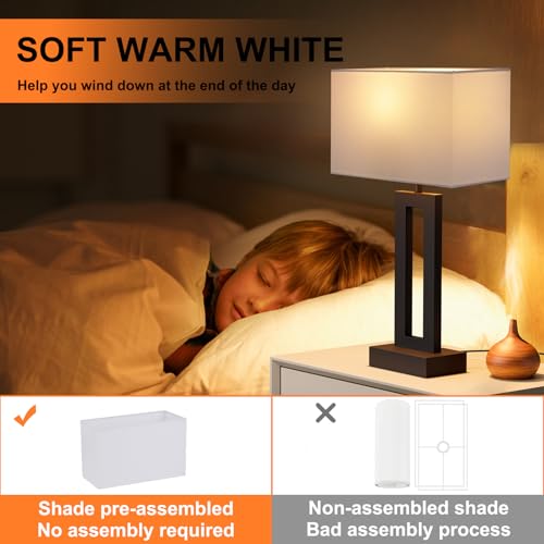 Nightstand Table Lamps for Bedrooms Set of 2 (2 Count)