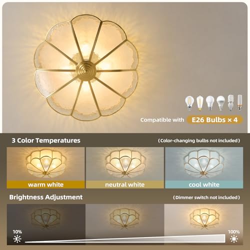 Gold Brass Vintage Ceiling Light