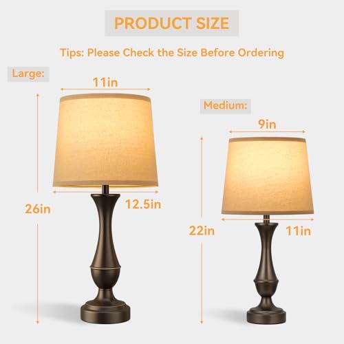 Touch Lamps for Nightstand (2 Count)
