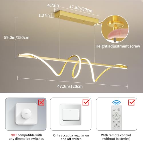 Modern LED Gold Pendant Light