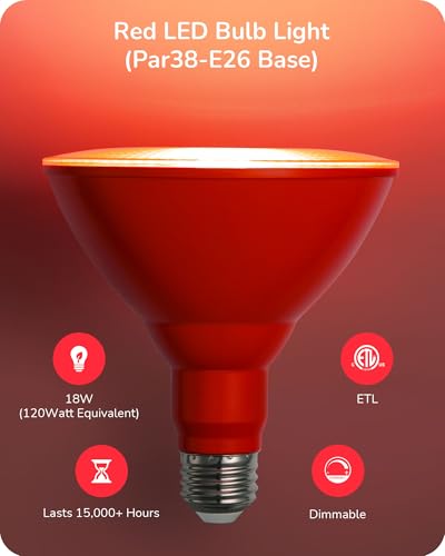 Halloween Red & Green PAR38 Flood LED Light Bulbs Dimmable 2 Pack (2 Count)