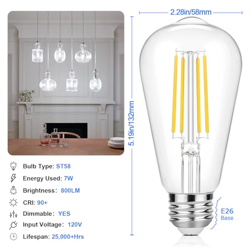 12 Pack E26 LED Edsion Bulbs 60 Watt (12 Count)