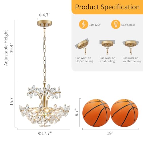 Crystal Chandelier Pendant Flushmount Ceiling Light Modern Lighting Fixture for Bedroom Hallway Bar Kitchen Bathroom