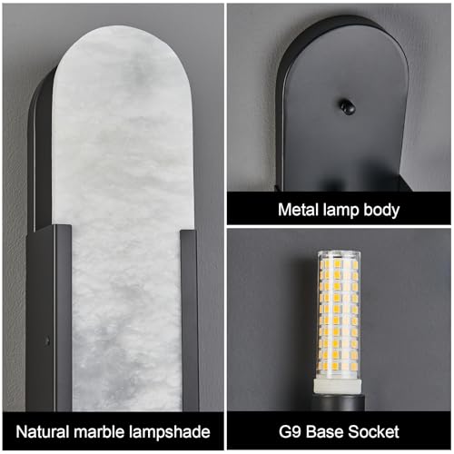 Natural Alabaster Wall Sconces Set of Two (2 Count)