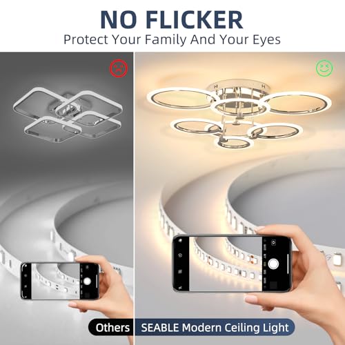 7 Ring Modern LED Flush Mount Ceiling Light