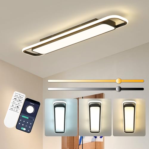 Modern LED Ceiling Light with Remote 39in Flush Mount Light Fixture