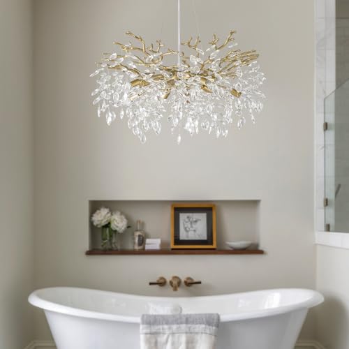 Gold Tree Branch Chandelier 32" 10