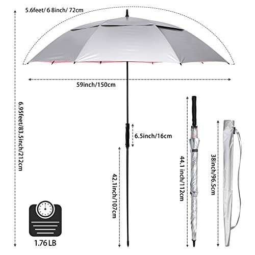 UV Golf Beach Umbrella 68”Auto Open Extra Large Sun Shade Umbrellas