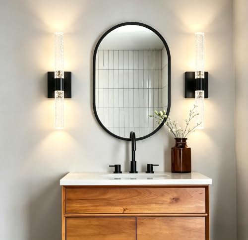 18 Inch Black Modern LED Wall Sconces Set of Two 3000K