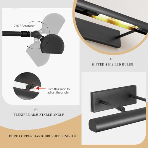 Matte Black Picture Lights for Wall