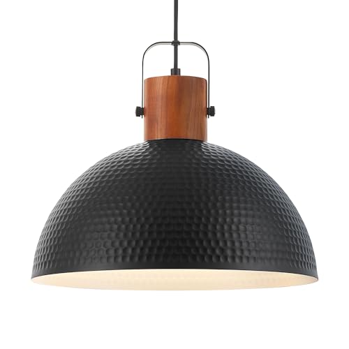 16 Inch Ash Wood Hammered Pendant Light Fixtures