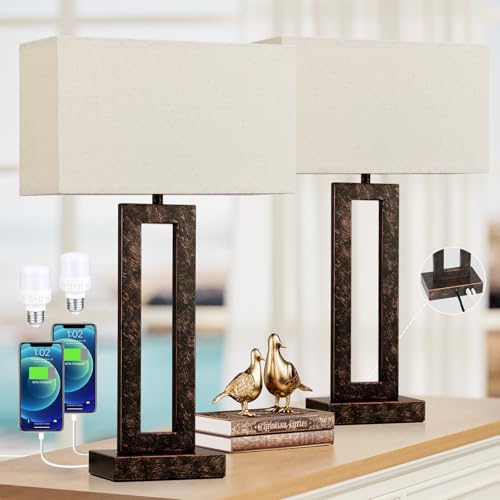 22" Tall Living Room Lamps for Night Stands (2 Count)