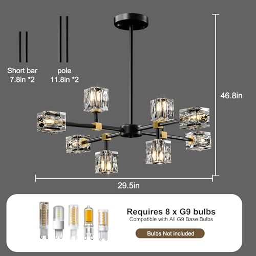 Modern Sputnik Crystal Kitchen Chandelier