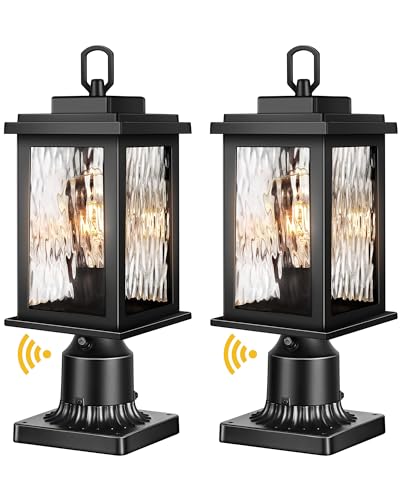 Dusk to Dawn Outdoor Post Light Fixture with Pier Mount Base (2 Count)