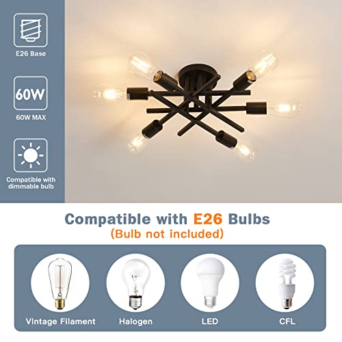 Semi Flush Mount Modern Ceiling Light Fixture
