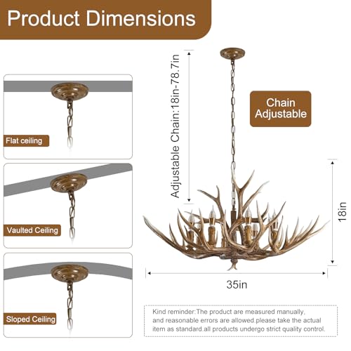 Antlers Chandelier 8 Light