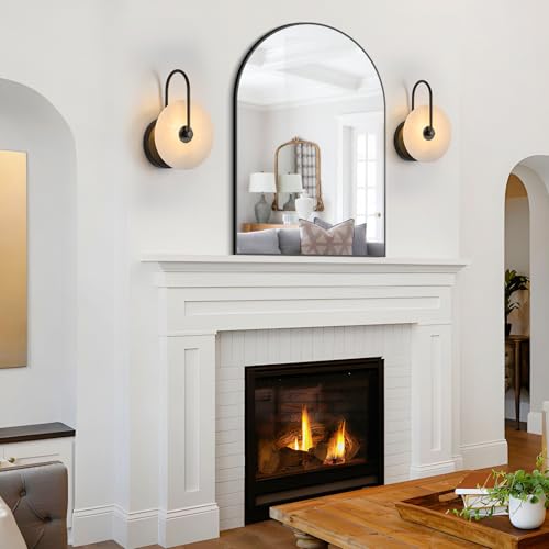 Round Alabaster Wall Sconce