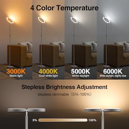 Gunmetal Gray LED Floor Lamp