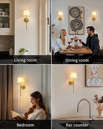Gold Cordless Wall Sconces Set of 2 (2 Count)