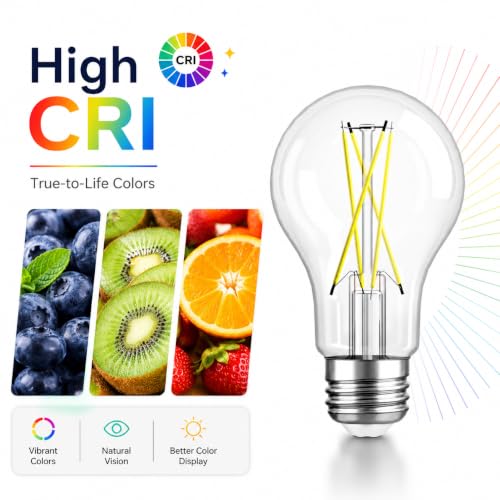 A19 Vintage Dimmable LED Light Bulbs (4 Count)