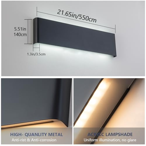 2 Pack 21.65in Modern LED Wall Sconces (2 Count)