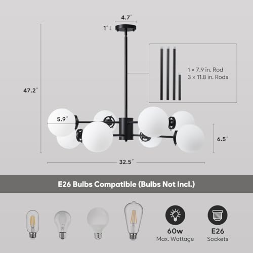8 Light Sputnik Chandelier