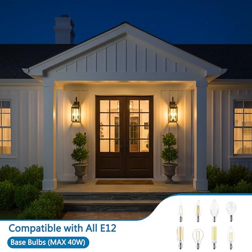 20" Large Dusk to Dawn Outdoor Wall Light (2 Count)