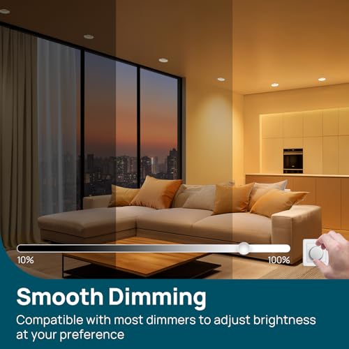 6 Pack BR30 LED Flood Light Bulbs Indoor (6 Count)