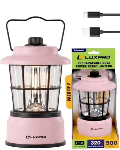 Rechargeable Retro Outdoor Lantern LED Camping Lantern (2 Count)