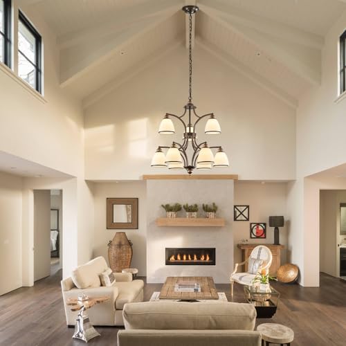 Black Farmhouse Chandelier for High Ceiling 9 (5 Count)