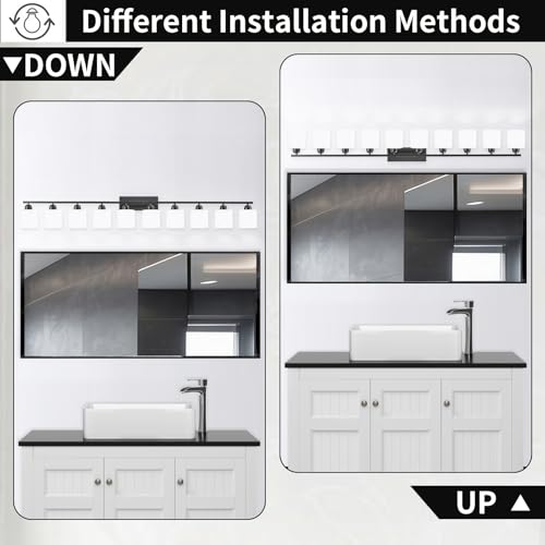 10 Light Black Vanity Lights for Giant Mirror