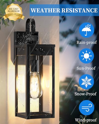 17" Solar Porch Lights Outdoor (2 Count)