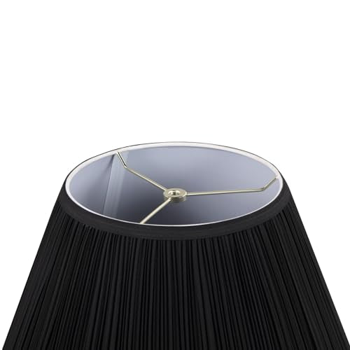 33144 Mushroom Pleated Shape Spider Construction Lamp Shade in Black
