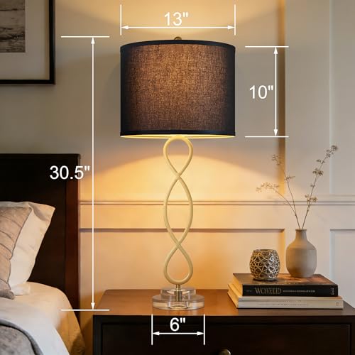 30" Brass Gold Buffet Table Lamps for Living Room Set of 2