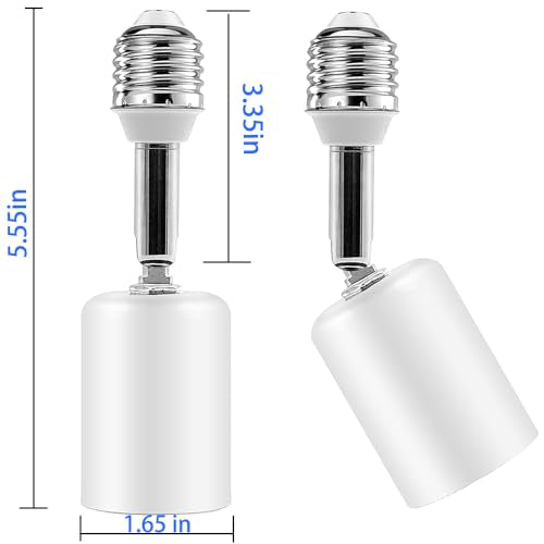 Ceramic & Metal E26 Light Socket Extender (2 Count)