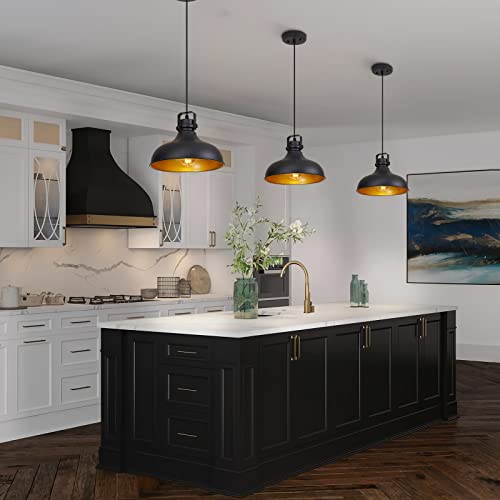 Black Farmhouse Pendant Lights Kitchen Island Fixtures (2 Count)