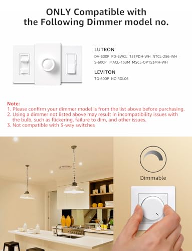 A19 E26 Dimmable LED Light Bulbs 14W 1500 Lumen Soft White 6 Pack (6 Count)