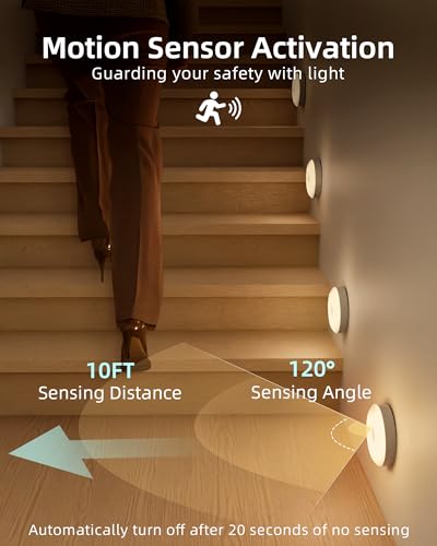 RGB Under Cabinet Puck Lights with Remote (6 Count)
